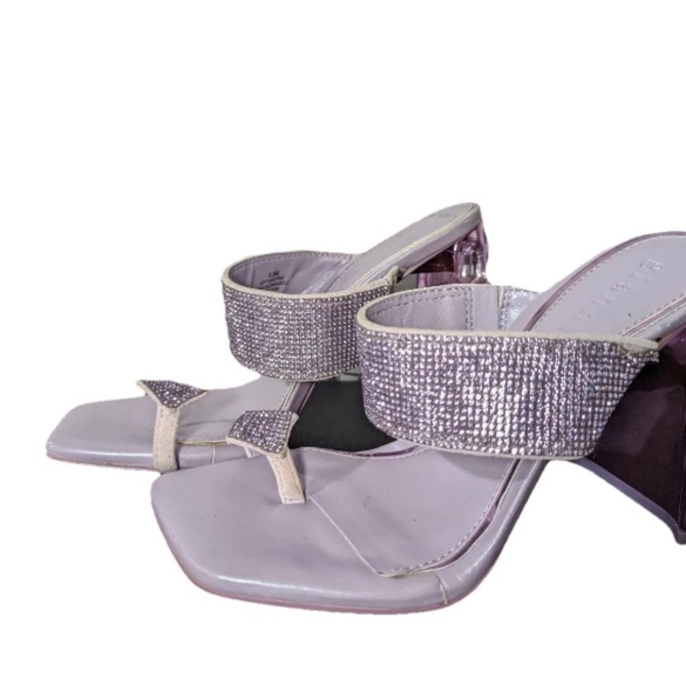NEW Size 5.5M Womens Gianni Bini Slip On Block Heeled Sandals Purple
